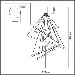 Odeon light 3860/96L L-VISION ODL19 193 золото Подвесной светильник LED 96W 5190Лм 3000К 220V COMETA  - 2 купить